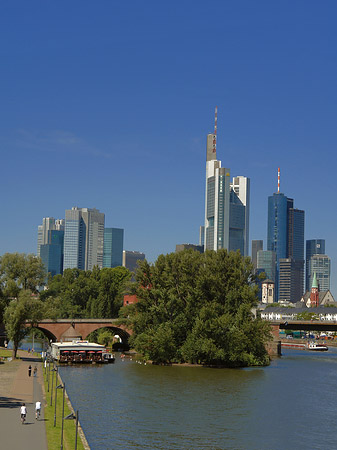 Foto Skyline von Frankfurt mit Ufer