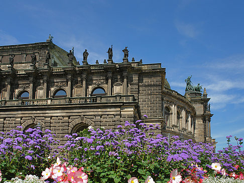 Semperoper mit Blumen Fotos